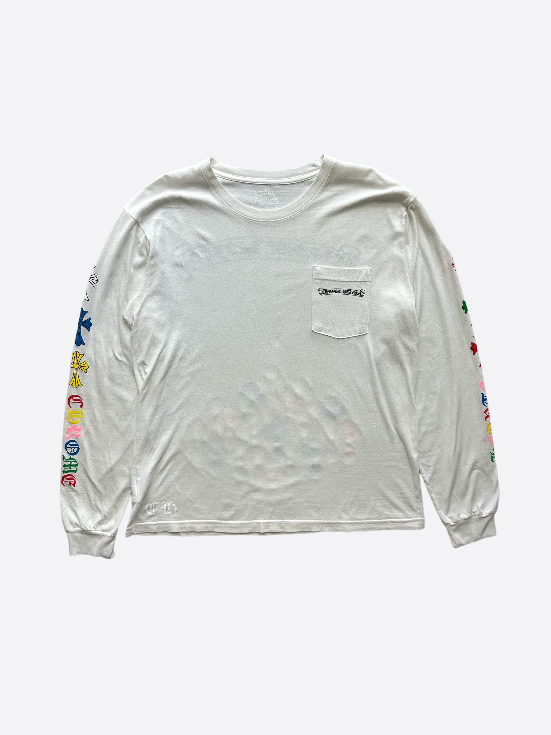 Chrome Hearts White Multicolor Cross Longsleeve T-Shirt