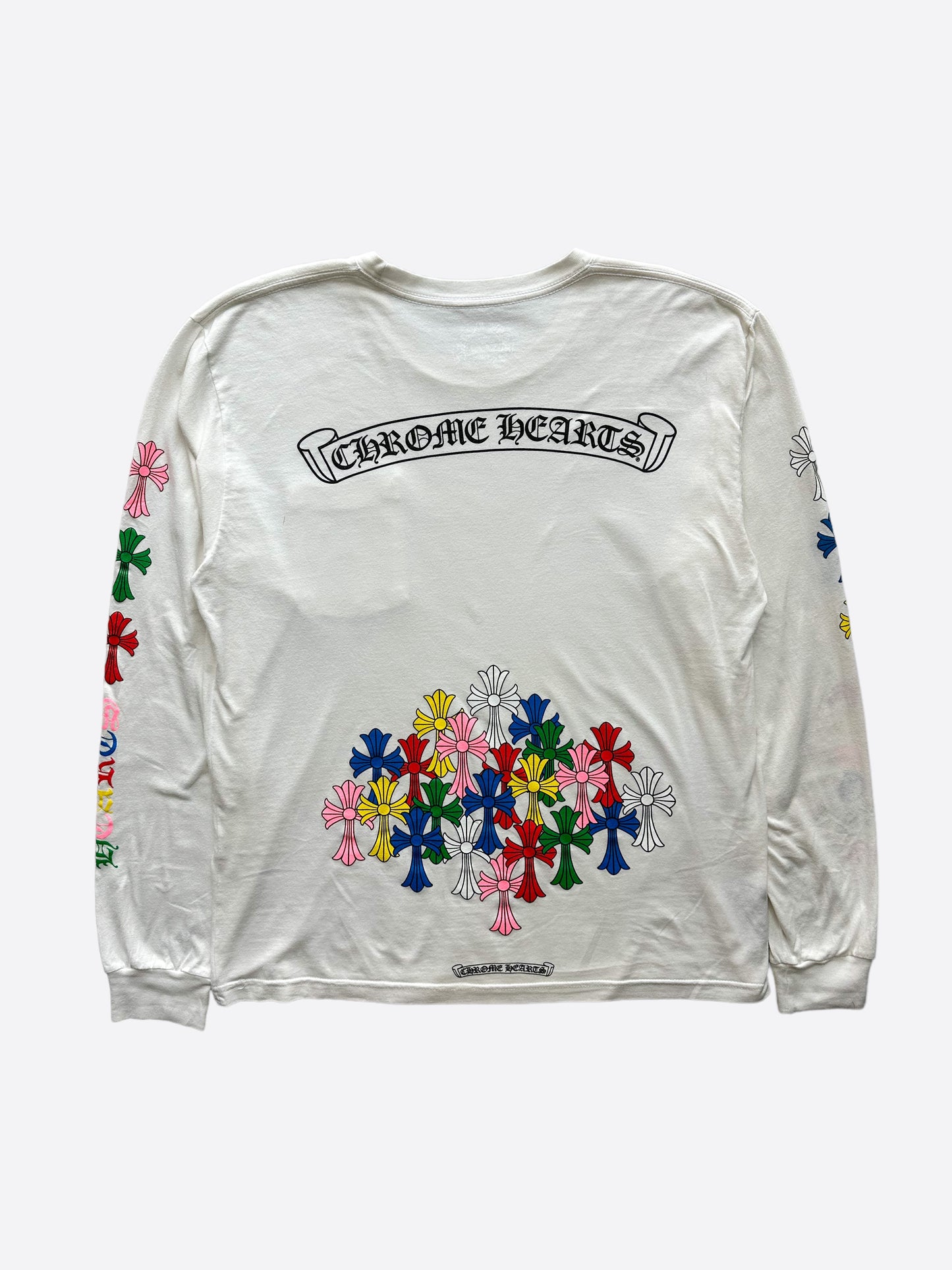 Chrome Hearts White Multicolor Cross Longsleeve T-Shirt – Savonches