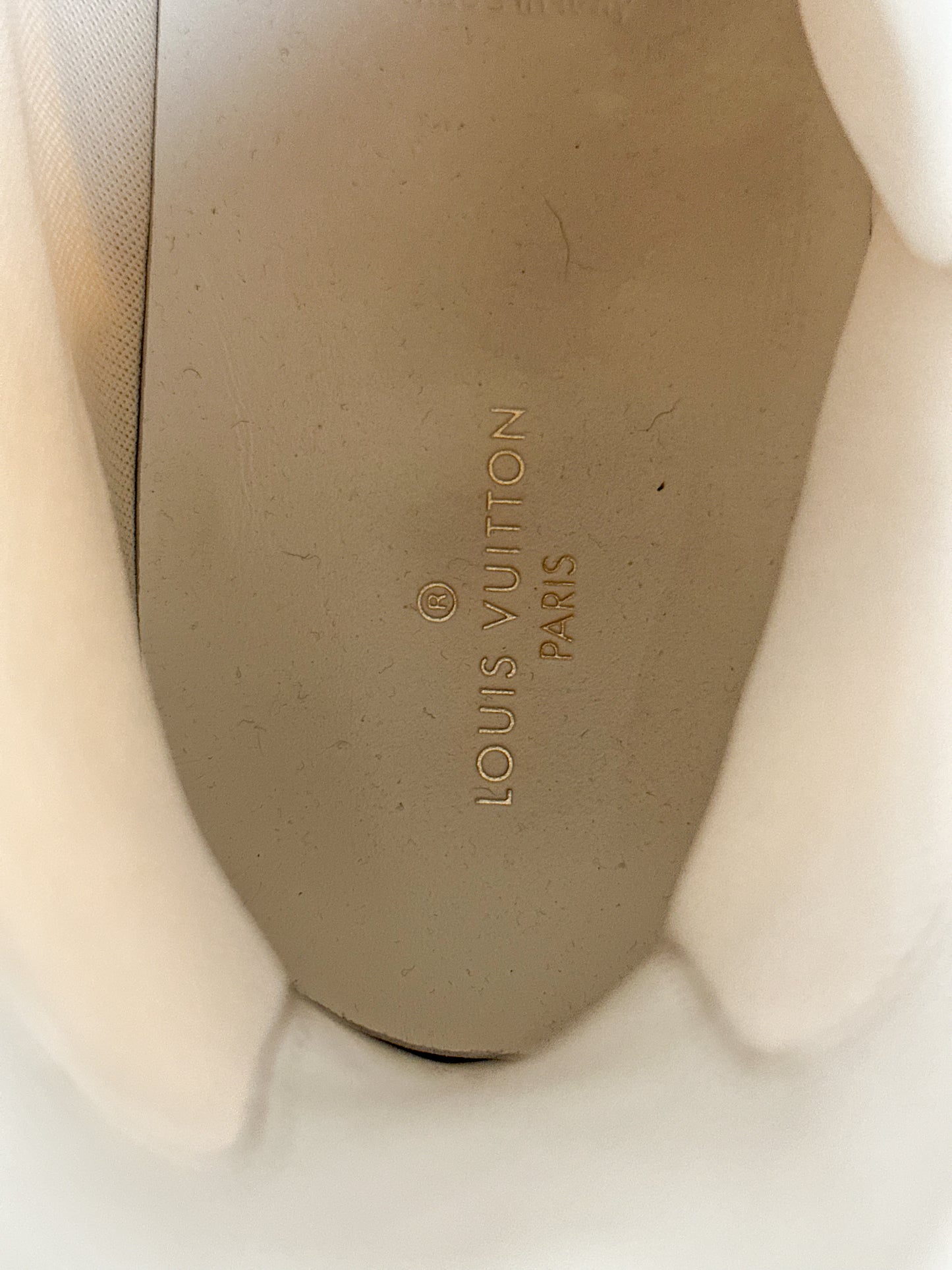 Louis Vuitton White Upside Down Logo Tattoo Sneakers