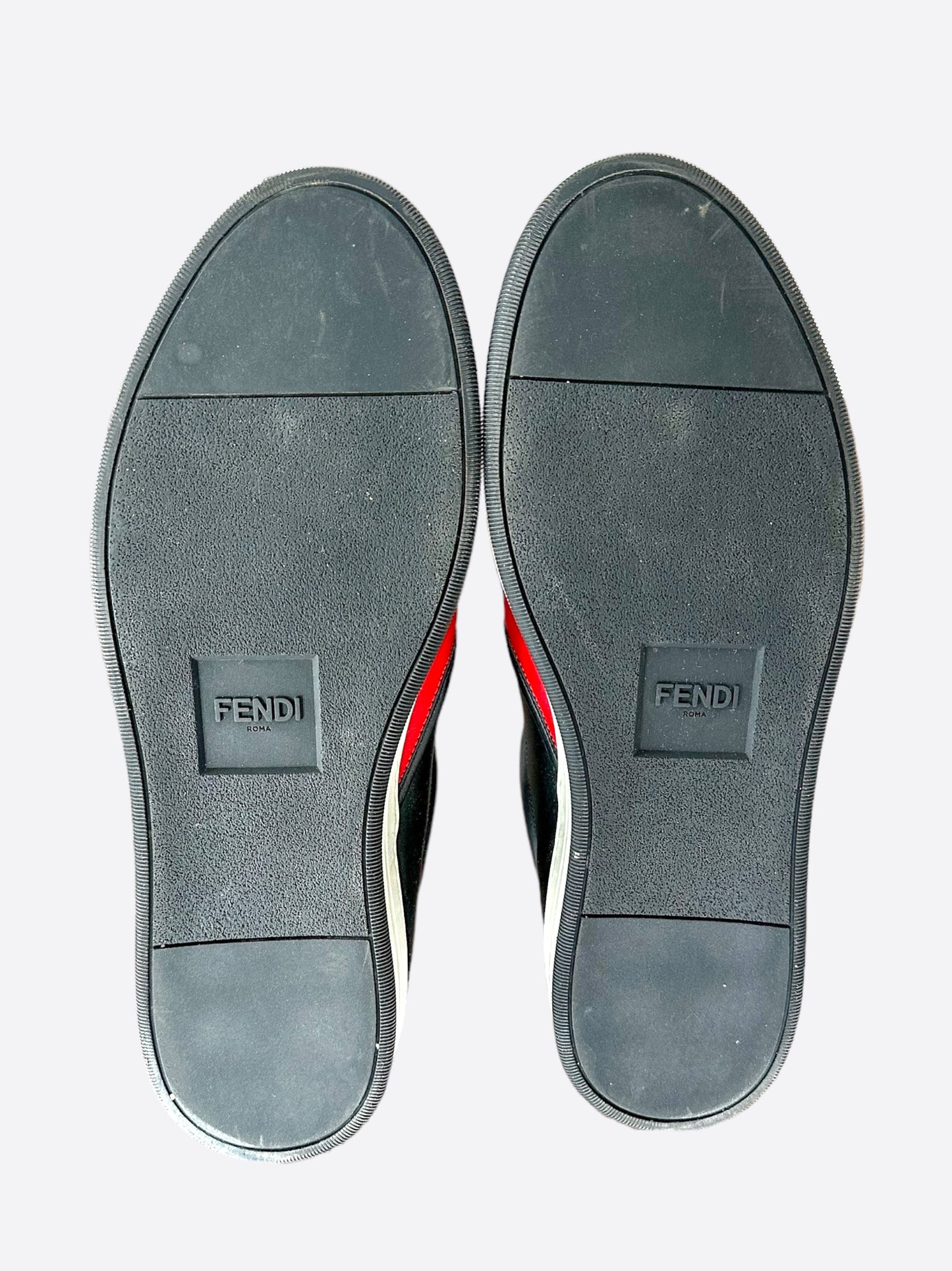 Fendi Black & Red Monster Eyes Slip On Sneakers