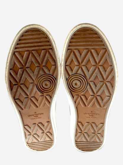 Louis Vuitton Brown & White Monogram Trocadero Sneakers