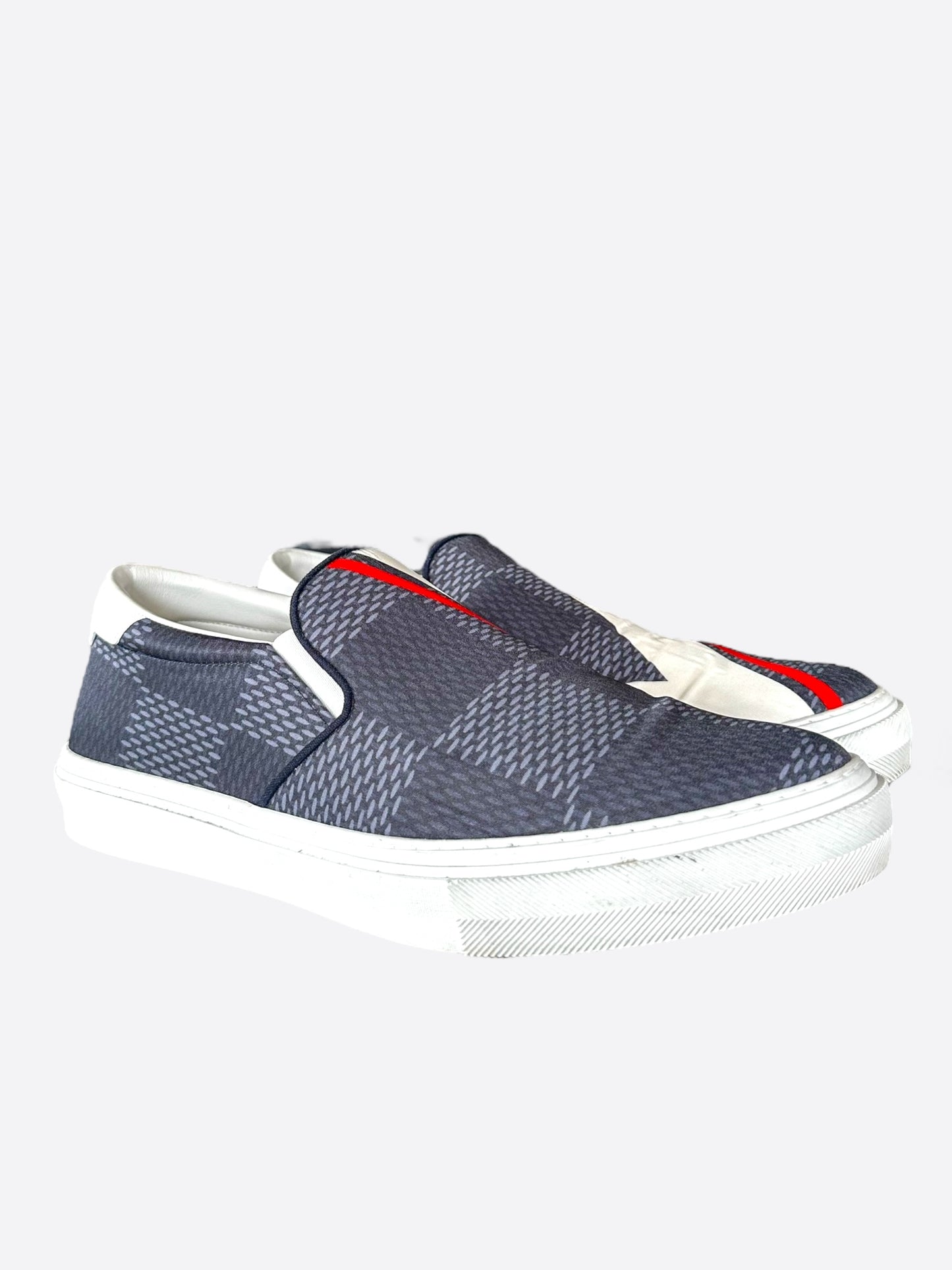 Louis Vuitton Navy Damier America's Cup Slip On Sneakers