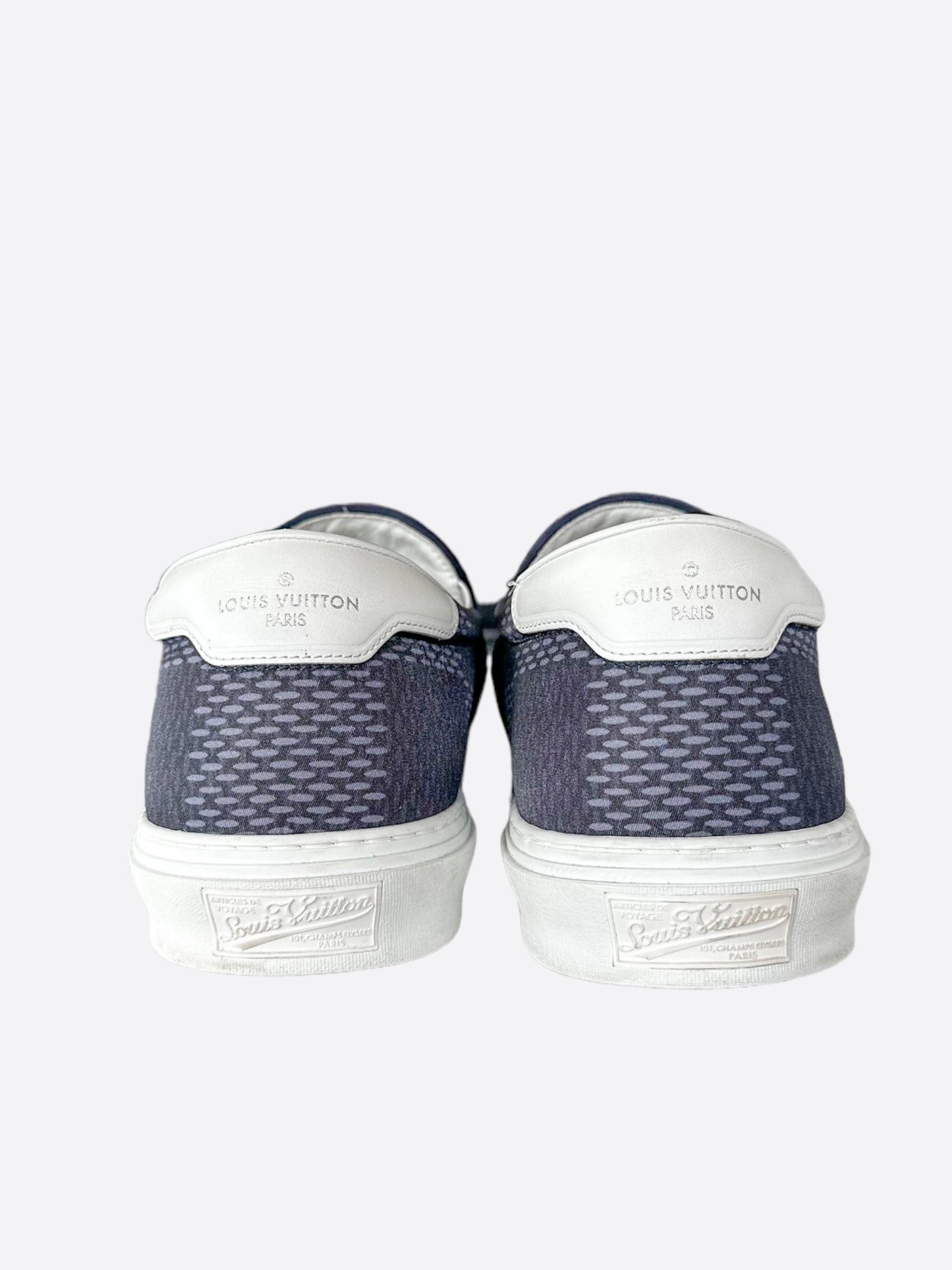 Louis Vuitton Navy Damier America's Cup Slip On Sneakers