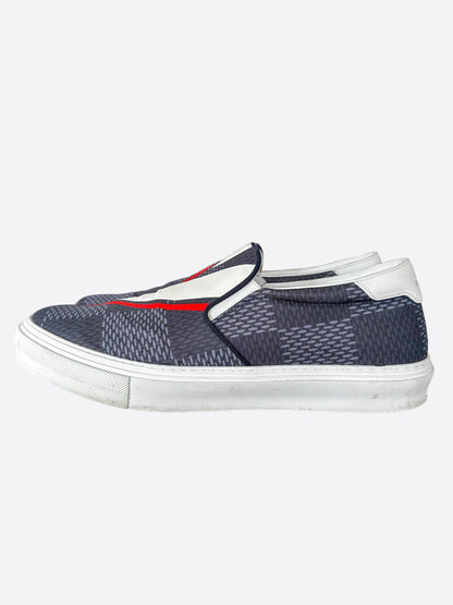 Louis Vuitton Navy Damier America's Cup Slip On Sneakers