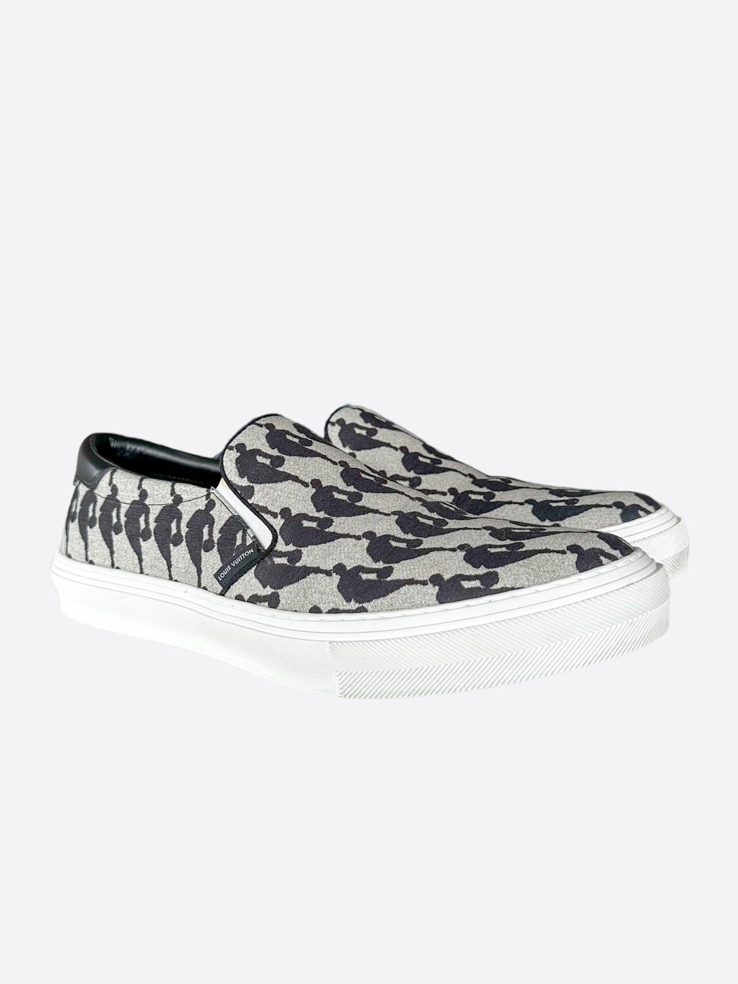 Louis Vuitton NBA Grey & Black Slip On Sneakers