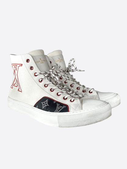 Louis Vuitton White Upside Down Logo Tattoo Sneakers