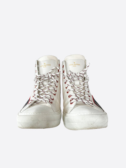 Louis Vuitton White Upside Down Logo Tattoo Sneakers