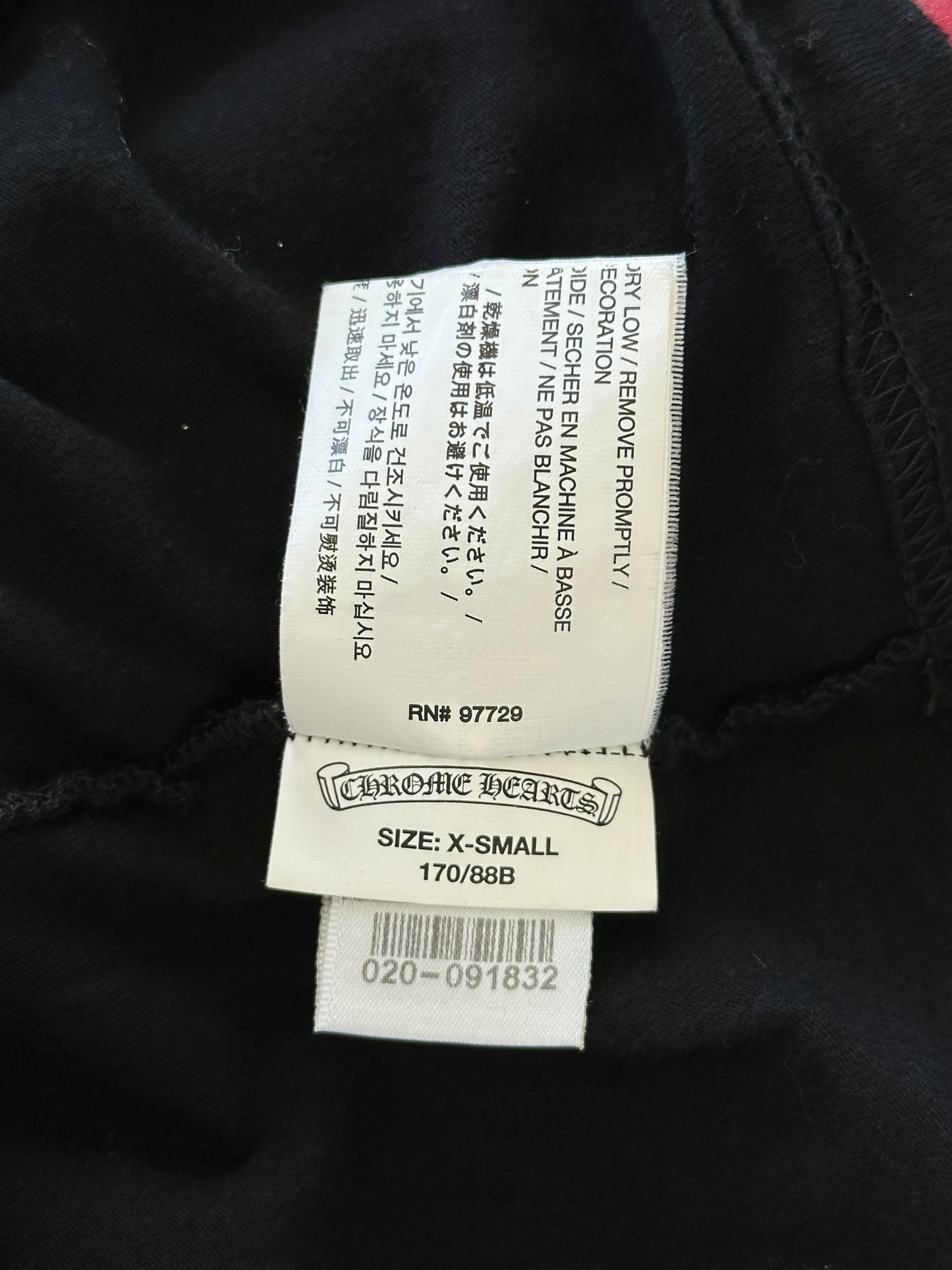 Chrome Hearts Black & Red Staff Horseshoe Logo Longsleeve T-Shirt