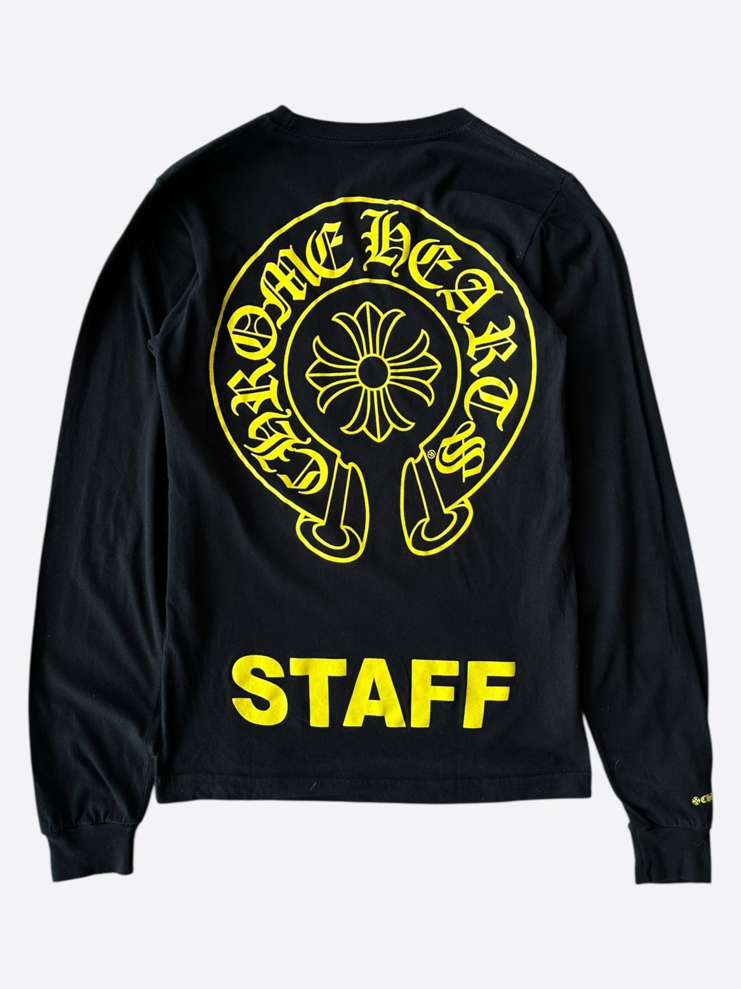 Chrome Hearts Black & Yellow Staff Horseshoe Logo Longsleeve T-Shirt