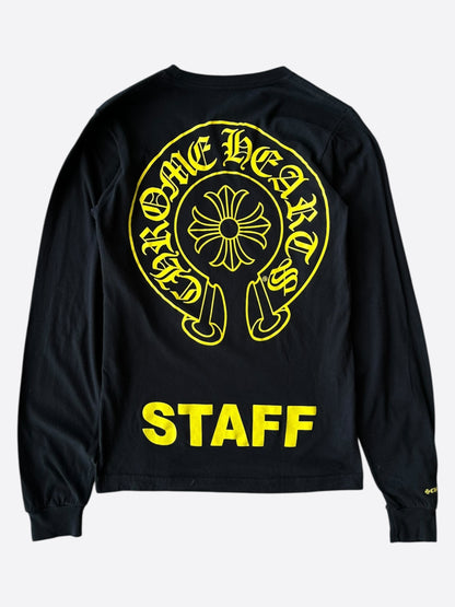 Chrome Hearts Black & Yellow Staff Horseshoe Logo Longsleeve T-Shirt