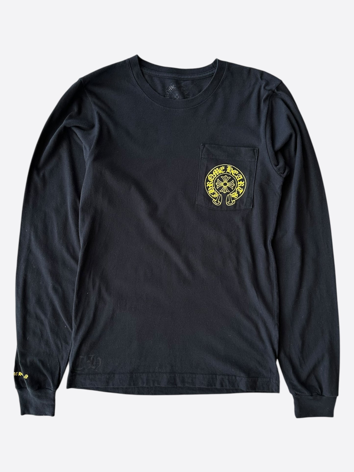 Chrome Hearts Black & Yellow Staff Horseshoe Logo Longsleeve T-Shirt