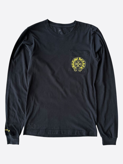 Chrome Hearts Black & Yellow Staff Horseshoe Logo Longsleeve T-Shirt