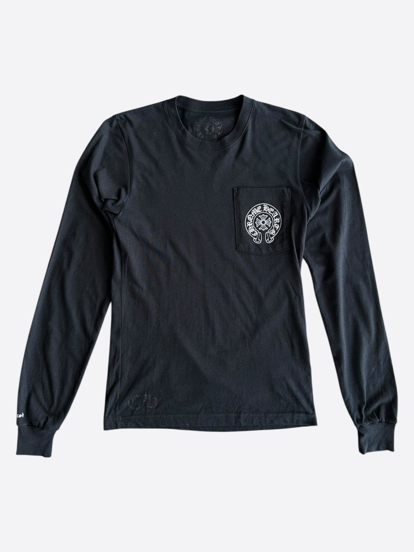 Chrome Hearts Black & Silver Staff Horseshoe Logo Longsleeve T-Shirt