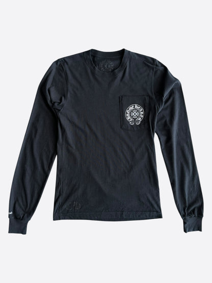 Chrome Hearts Black & Silver Staff Horseshoe Logo Longsleeve T-Shirt