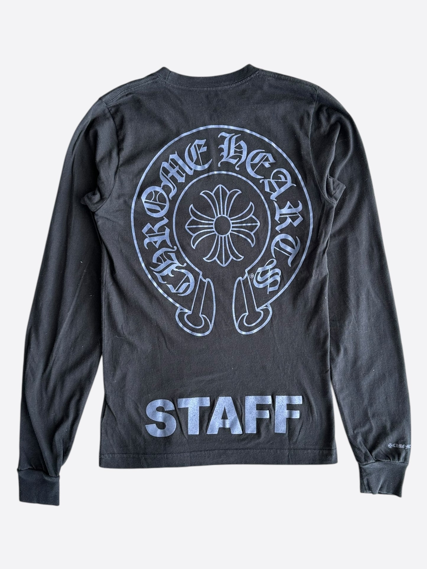 Chrome Hearts Black & Blue Staff Horseshoe Logo Longsleeve T-Shirt