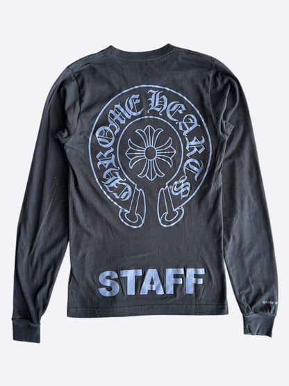 Chrome Hearts Black & Blue Staff Horseshoe Logo Longsleeve T-Shirt