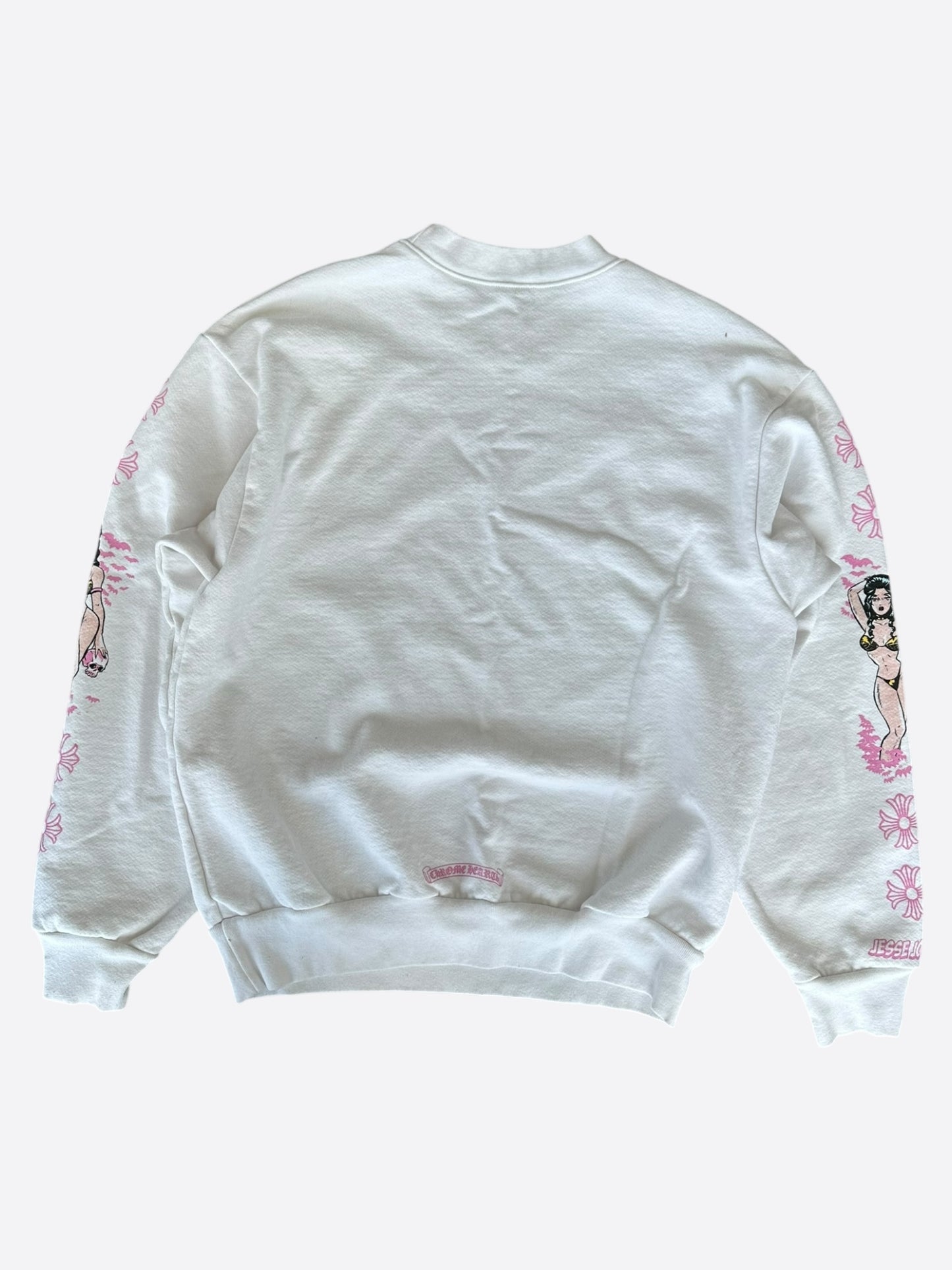 Chrome Hearts White & Pink Deadly Doll Sweater