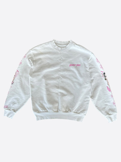 Chrome Hearts White & Pink Deadly Doll Sweater