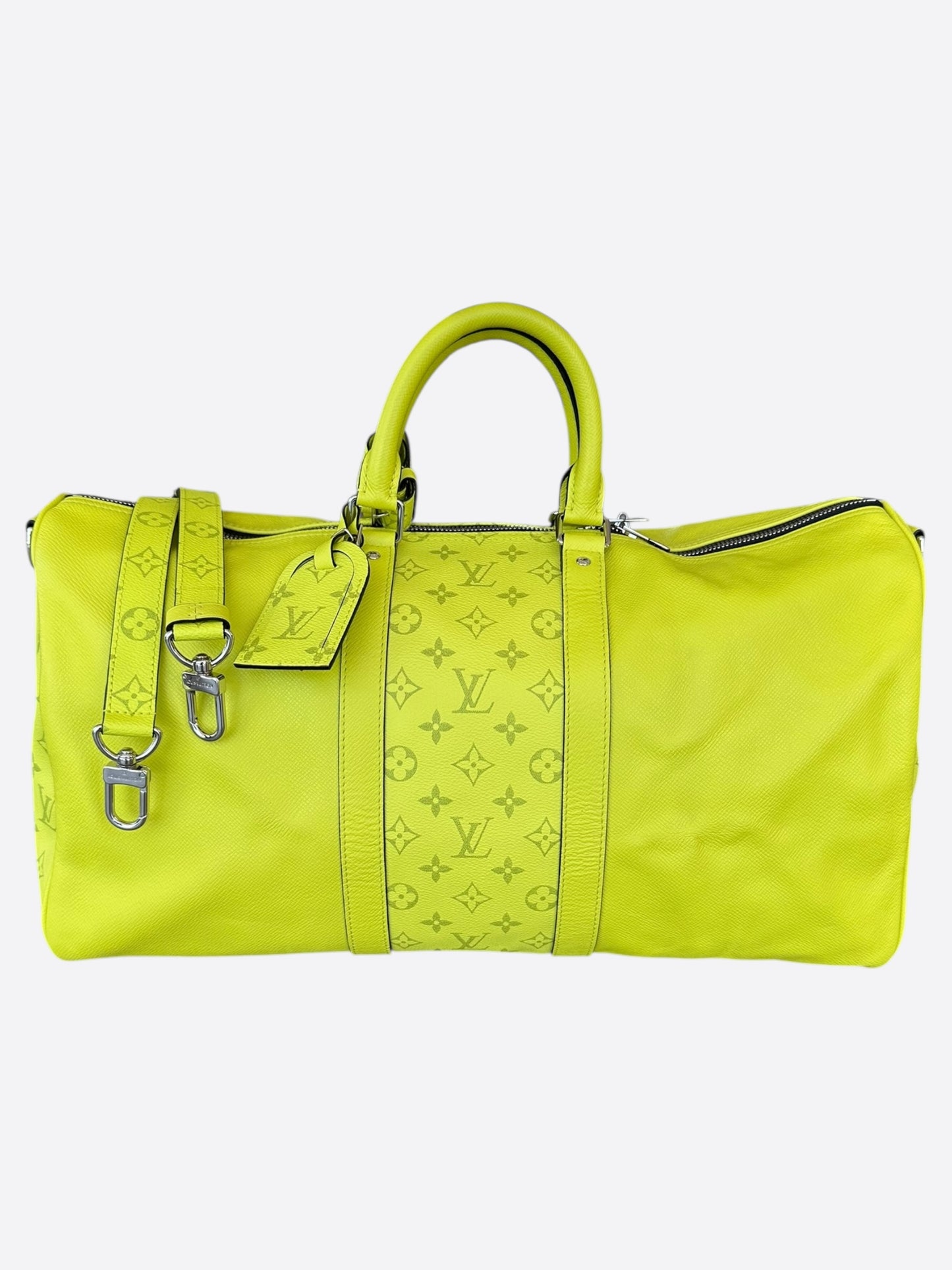 Louis Vuitton Yellow Taigarama Monogram Keepall 50
