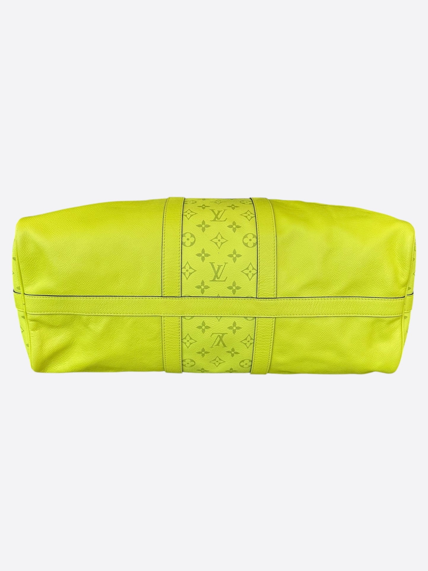 Louis Vuitton Yellow Taigarama Monogram Keepall 50