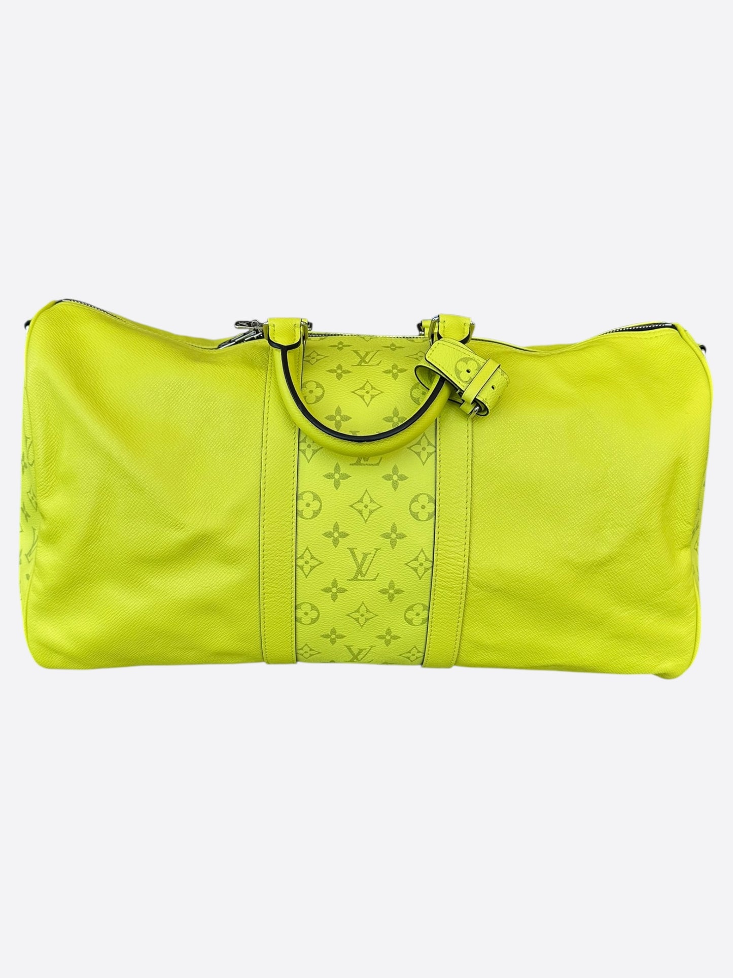 Louis Vuitton Yellow Taigarama Monogram Keepall 50