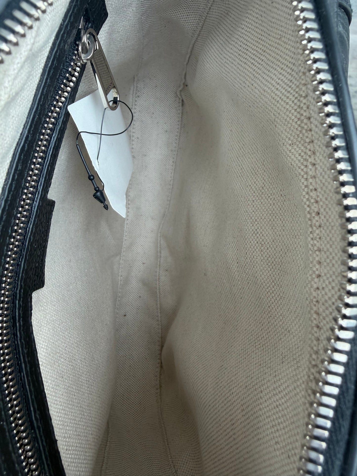 Gucci Black Embossed GG Monogram Messenger Bag