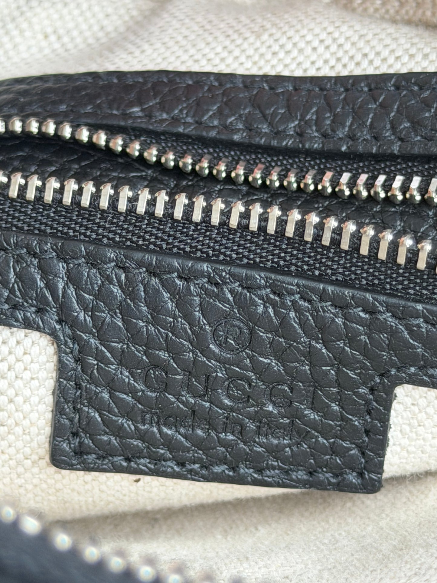 Gucci Black Embossed GG Monogram Messenger Bag