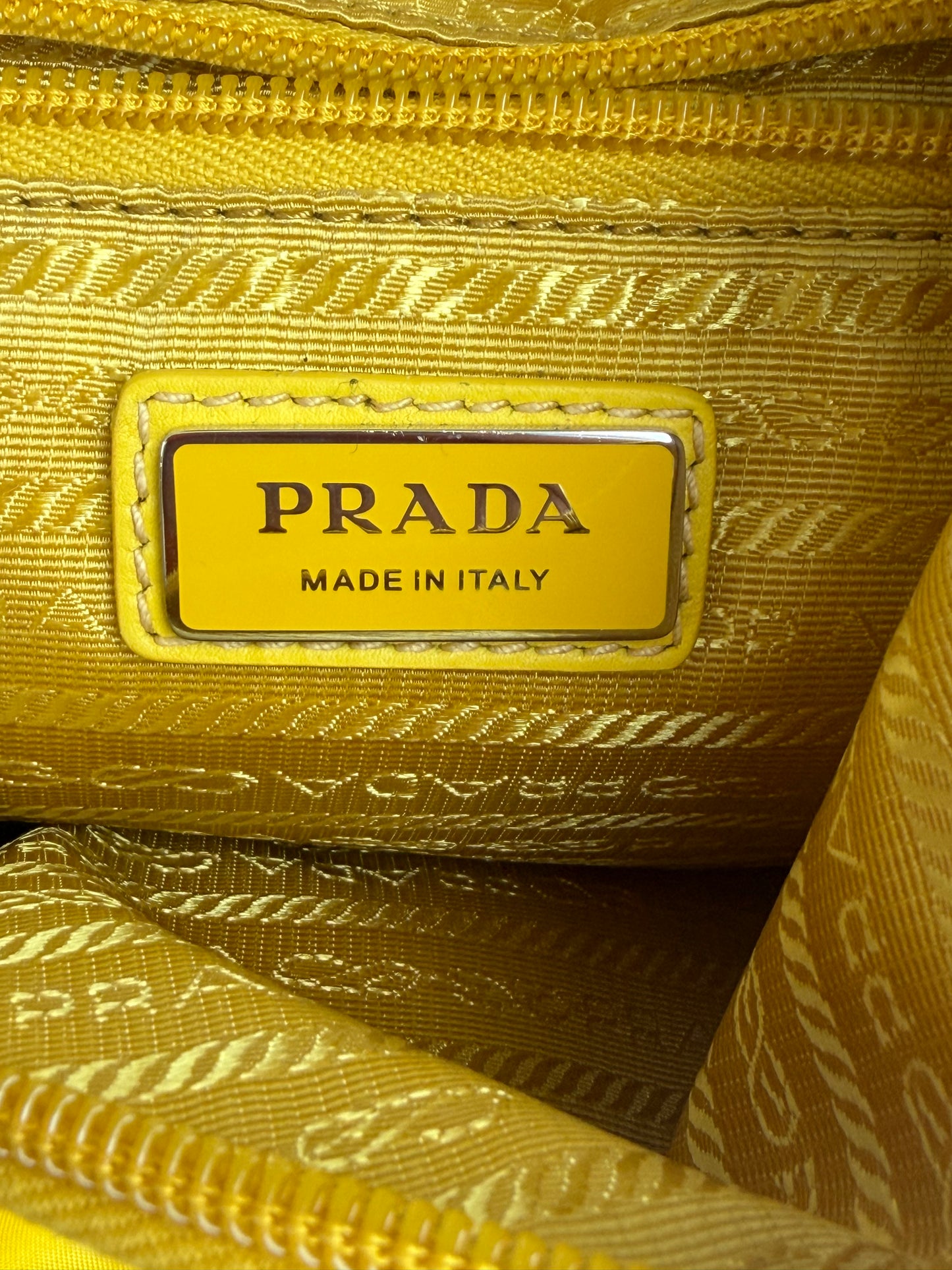 Prada Yellow Re-Nylon Triangle Sling Bag