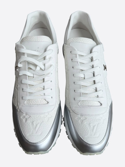 Louis Vuitton White & Silver Monogram Taurillon Run Away Sneakers