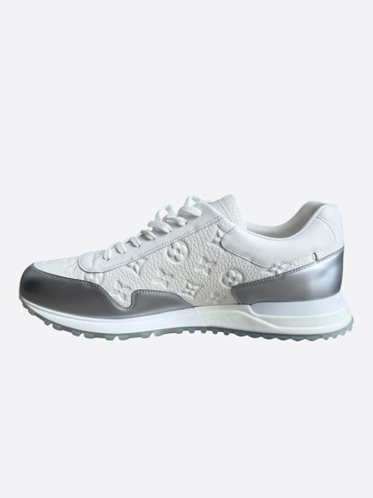 Louis Vuitton White & Silver Monogram Taurillon Run Away Sneakers