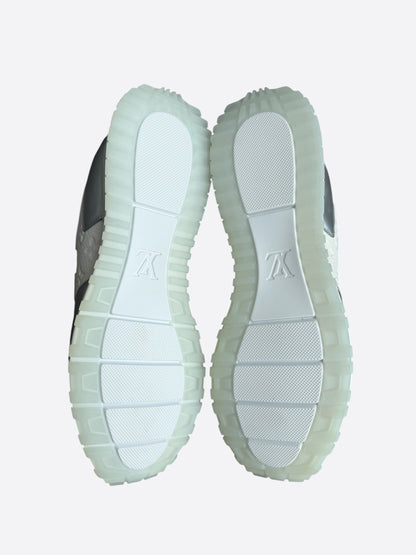 Louis Vuitton White & Silver Monogram Taurillon Run Away Sneakers