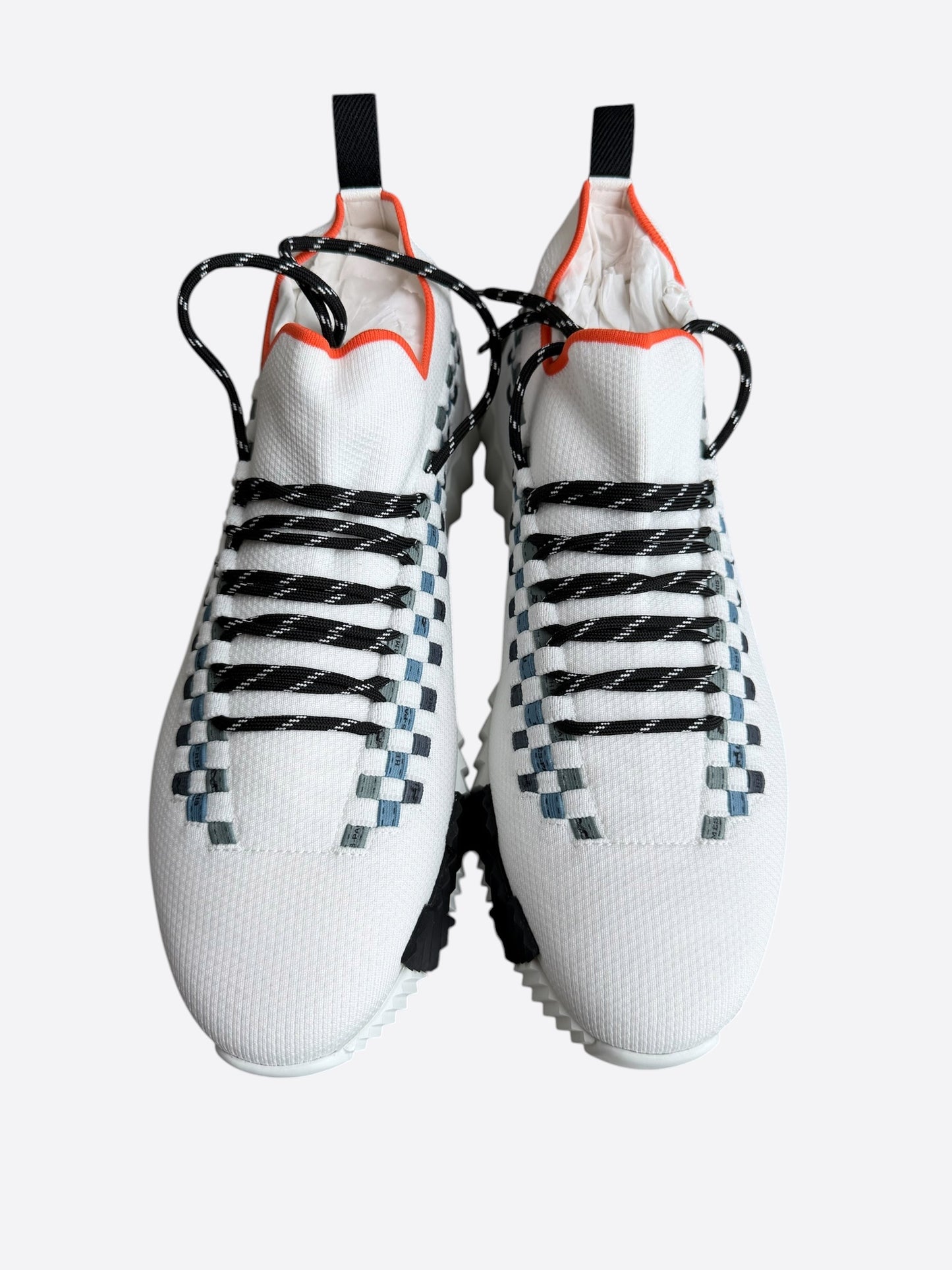 Hermes White & Multicolor Flex Sneakers