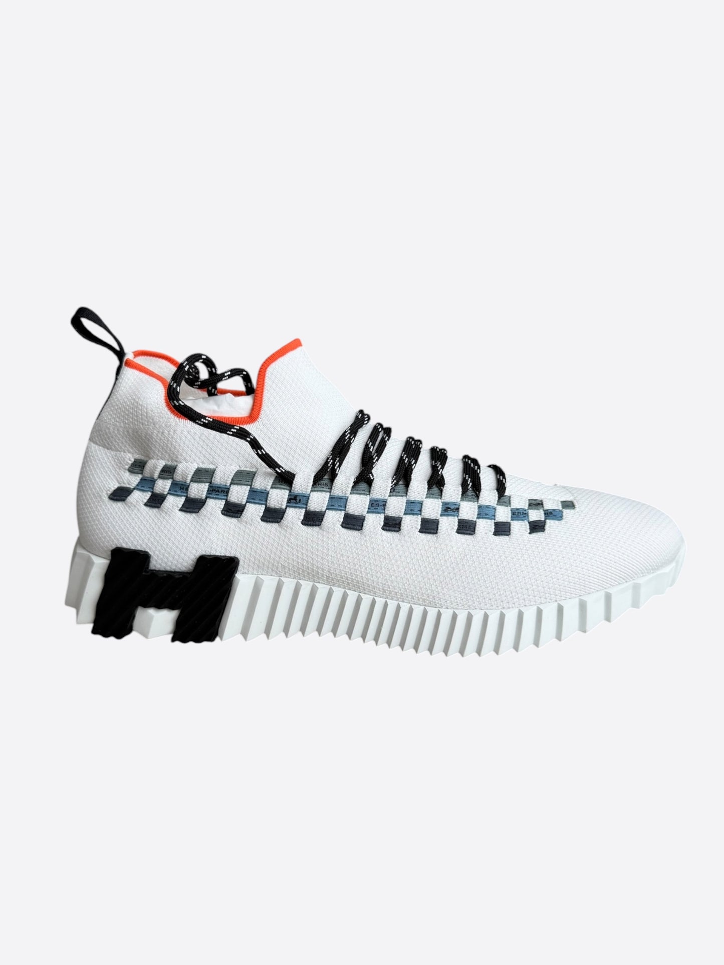 Hermes White & Multicolor Flex Sneakers