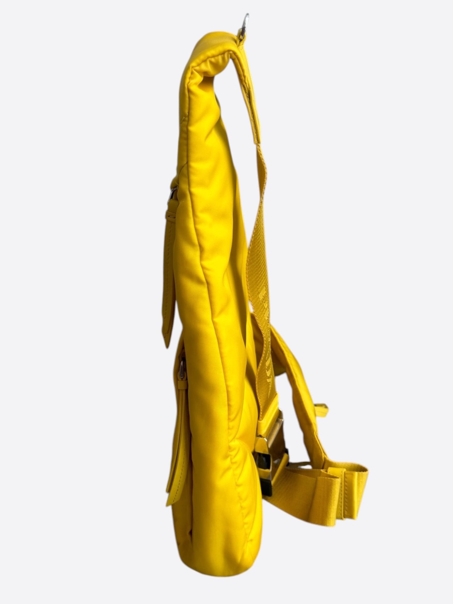 Prada Yellow Re-Nylon Triangle Sling Bag