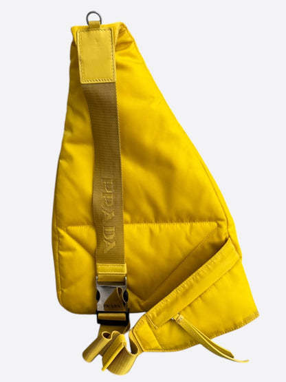 Prada Yellow Re-Nylon Triangle Sling Bag