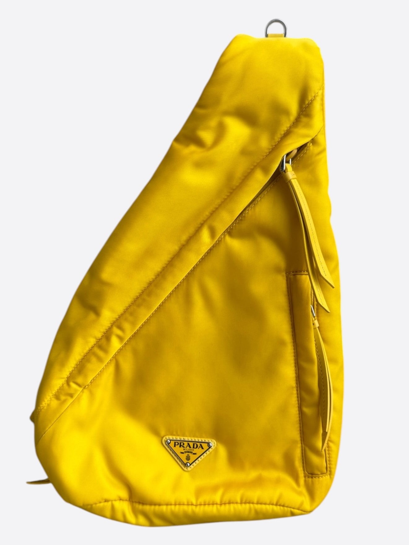 Prada Yellow Re-Nylon Triangle Sling Bag