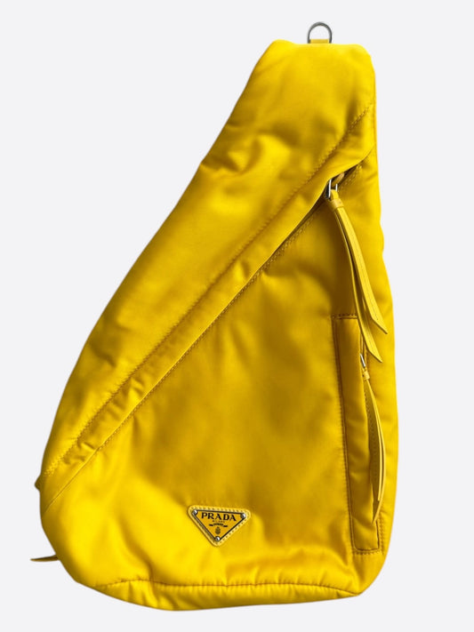 Prada Yellow Re-Nylon Triangle Sling Bag