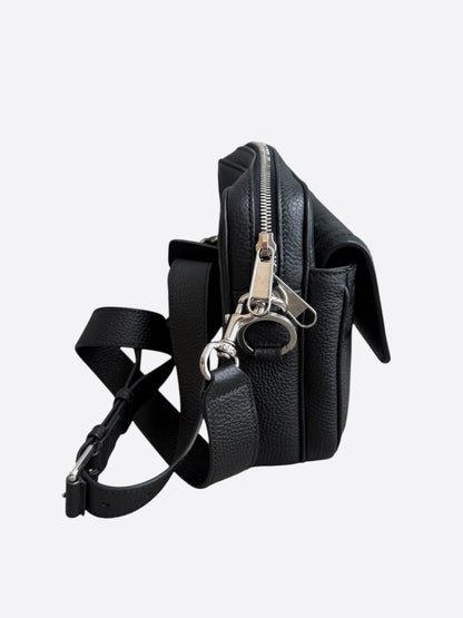 Gucci Black Embossed GG Monogram Messenger Bag