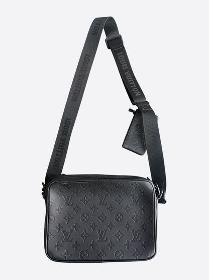 Louis Vuitton Black Shadow Monogram Trio Messenger