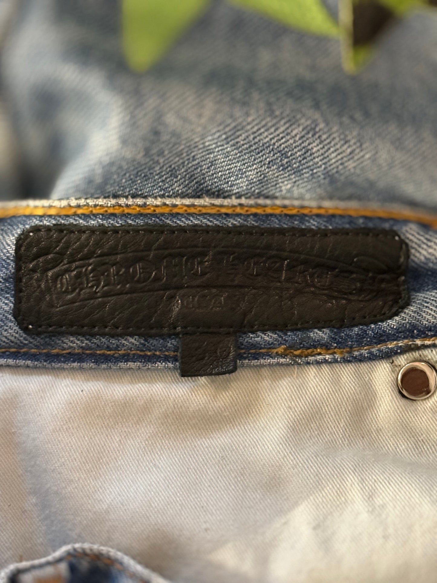 Chrome Hearts Levis Blue, Green & Cheetah Star Patch Jeans