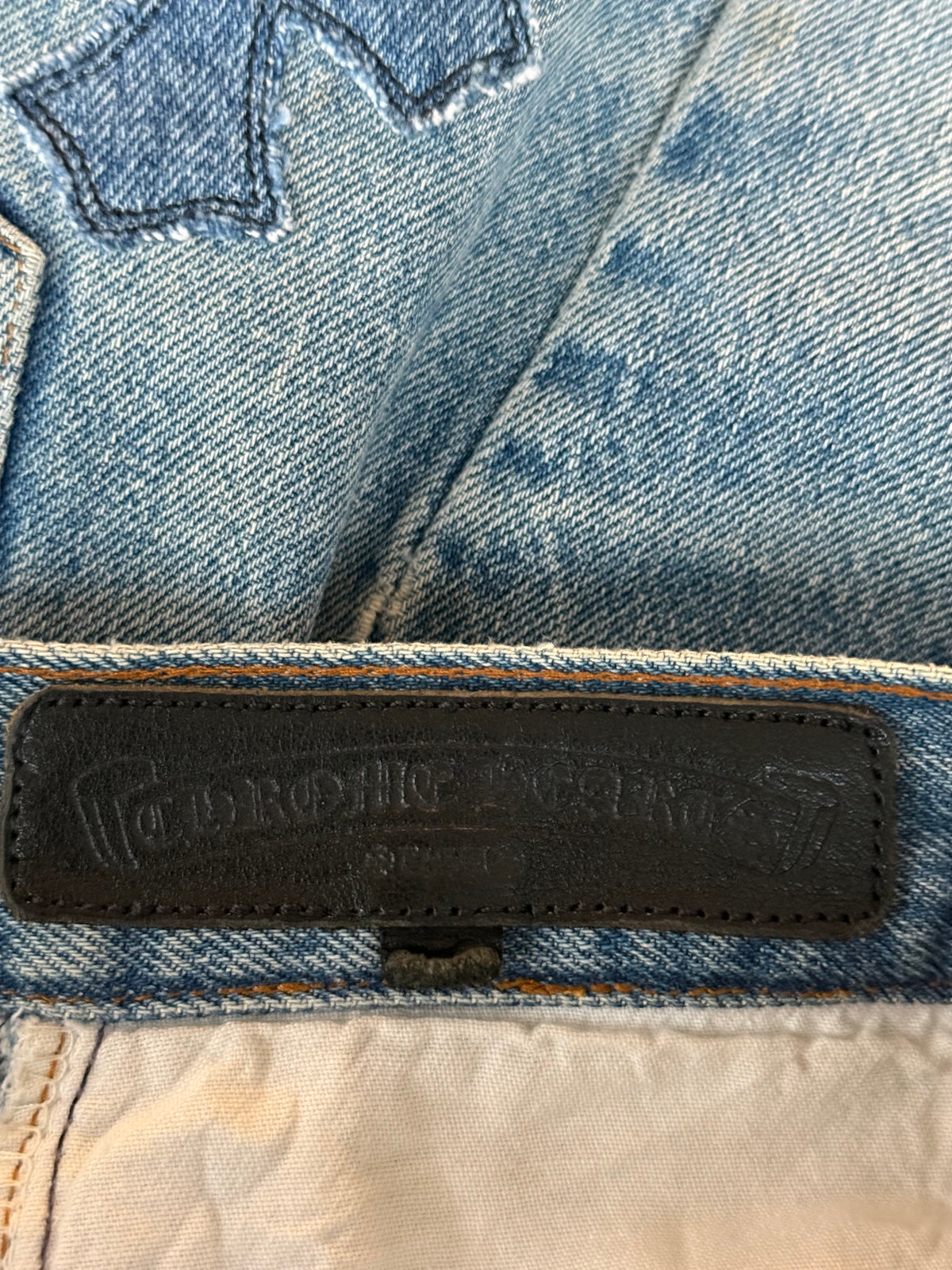 Chrome Hearts Levis Blue Denim Cross Patch Jeans
