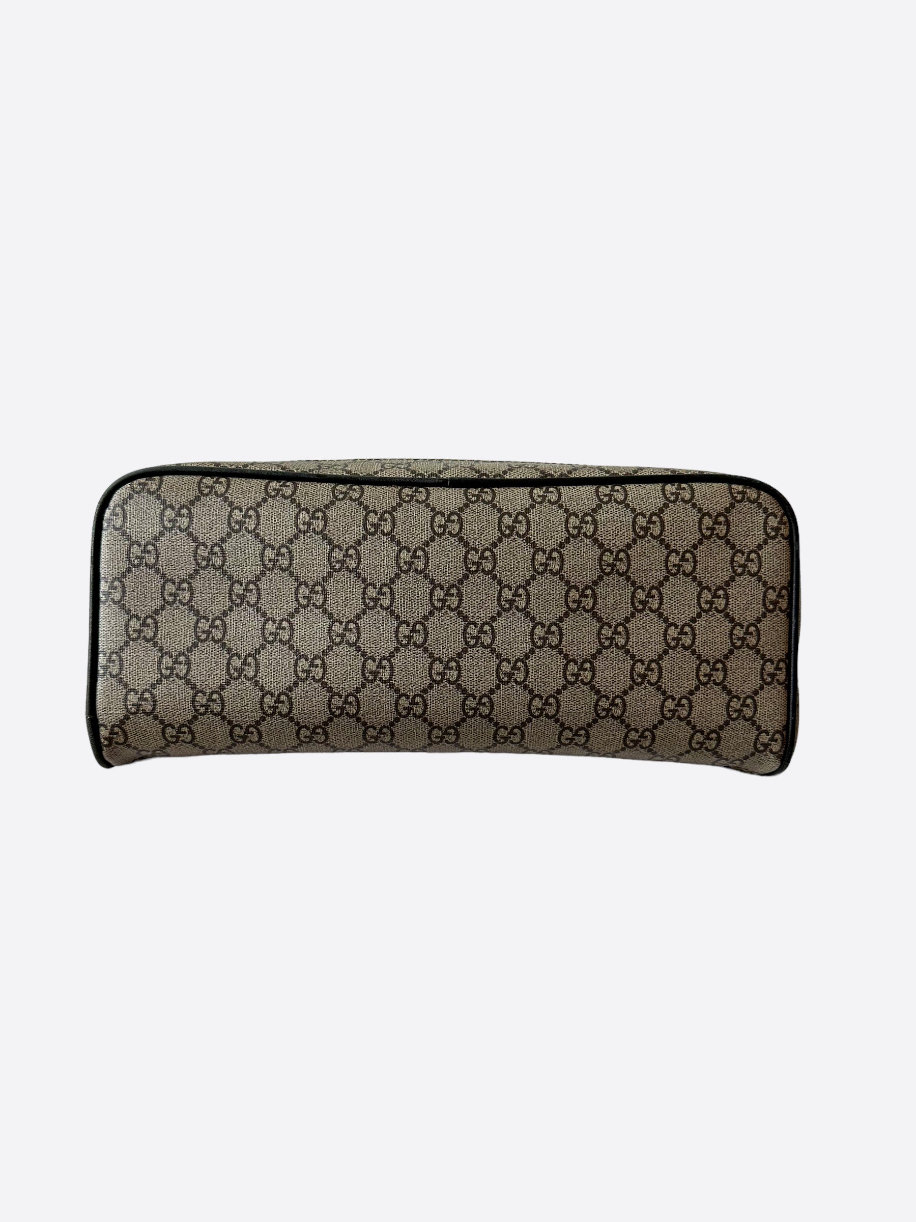 Gucci GG Supreme Leather Wash Bag - Brown for Men