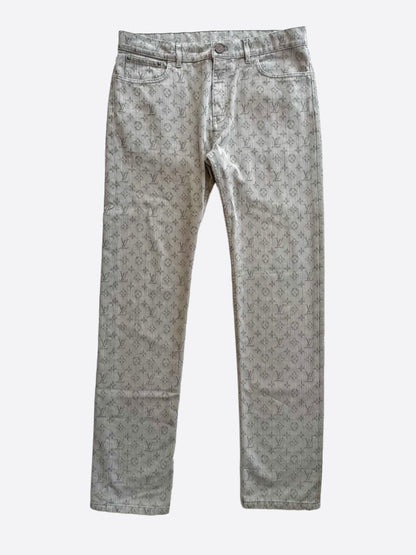 Louis Vuitton Grey Monogram Slim Jeans