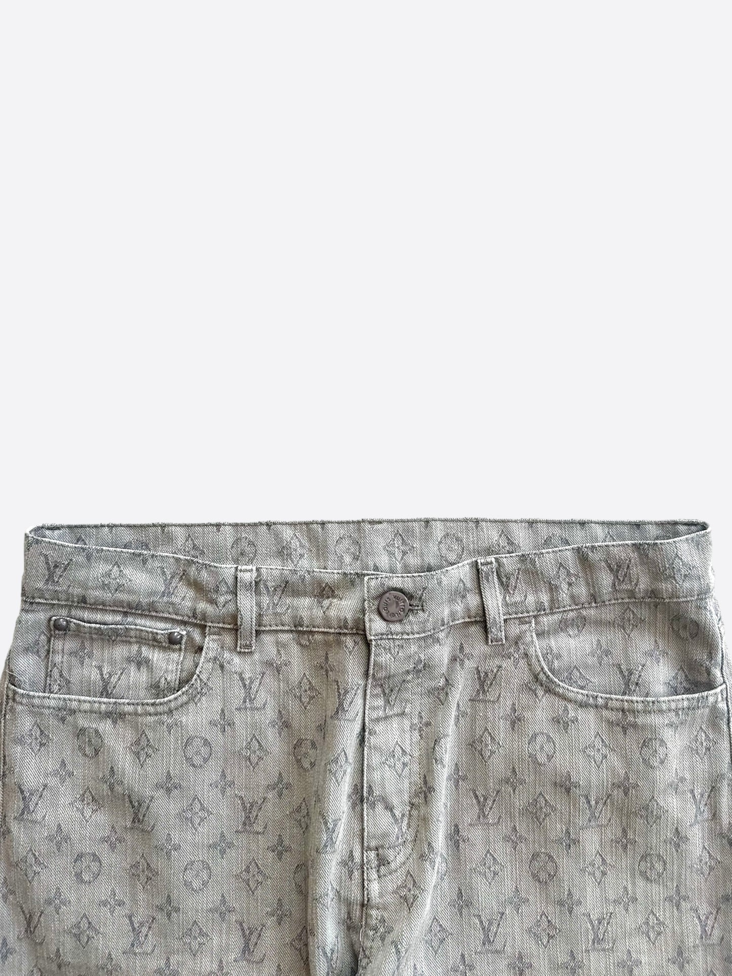 Louis Vuitton Grey Monogram Slim Jeans