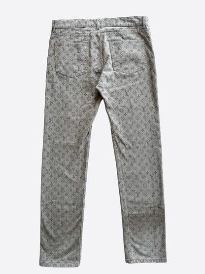 Louis Vuitton Grey Monogram Slim Jeans