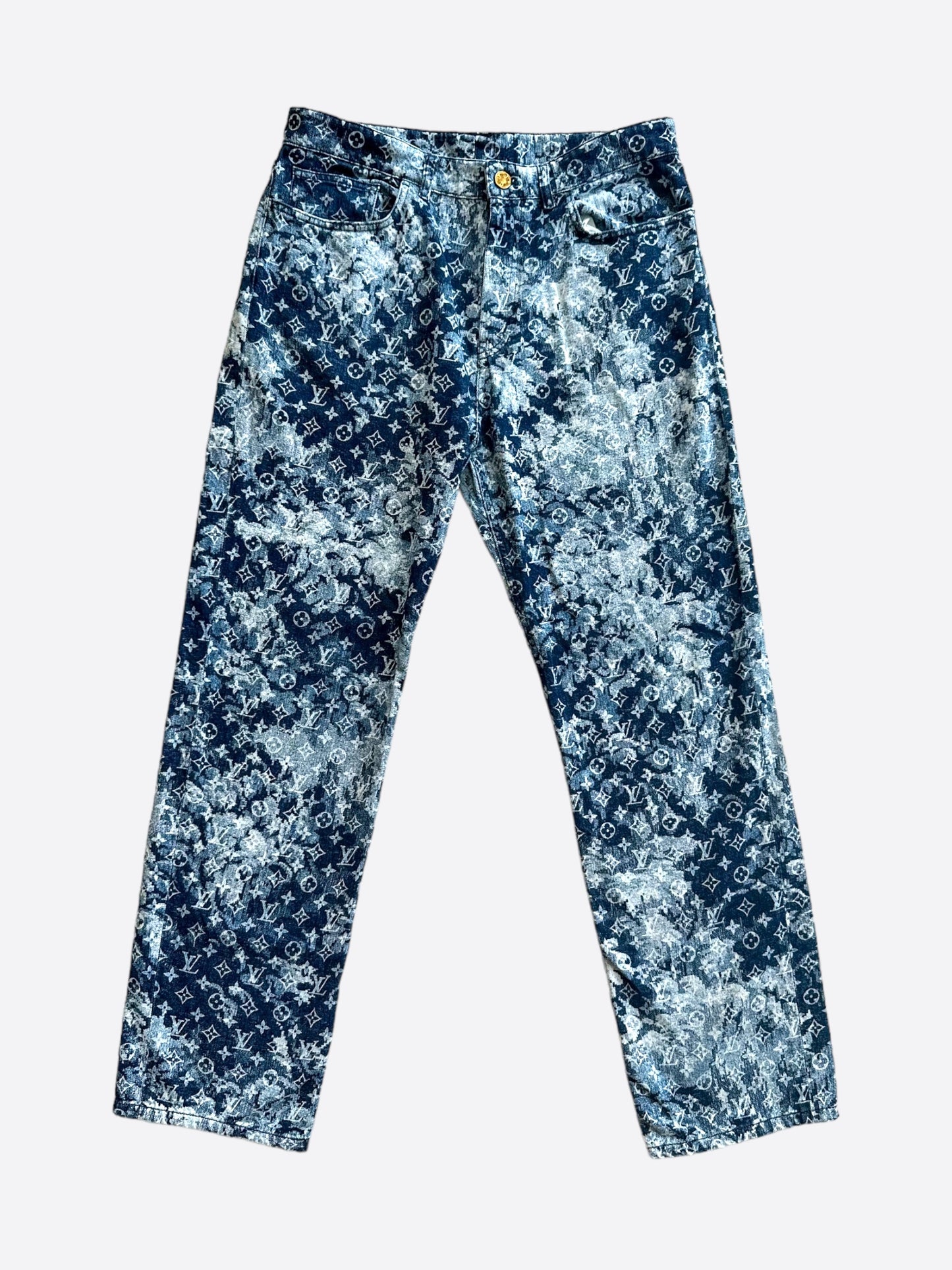 Louis Vuitton Blue Tapestry Monogram Jeans