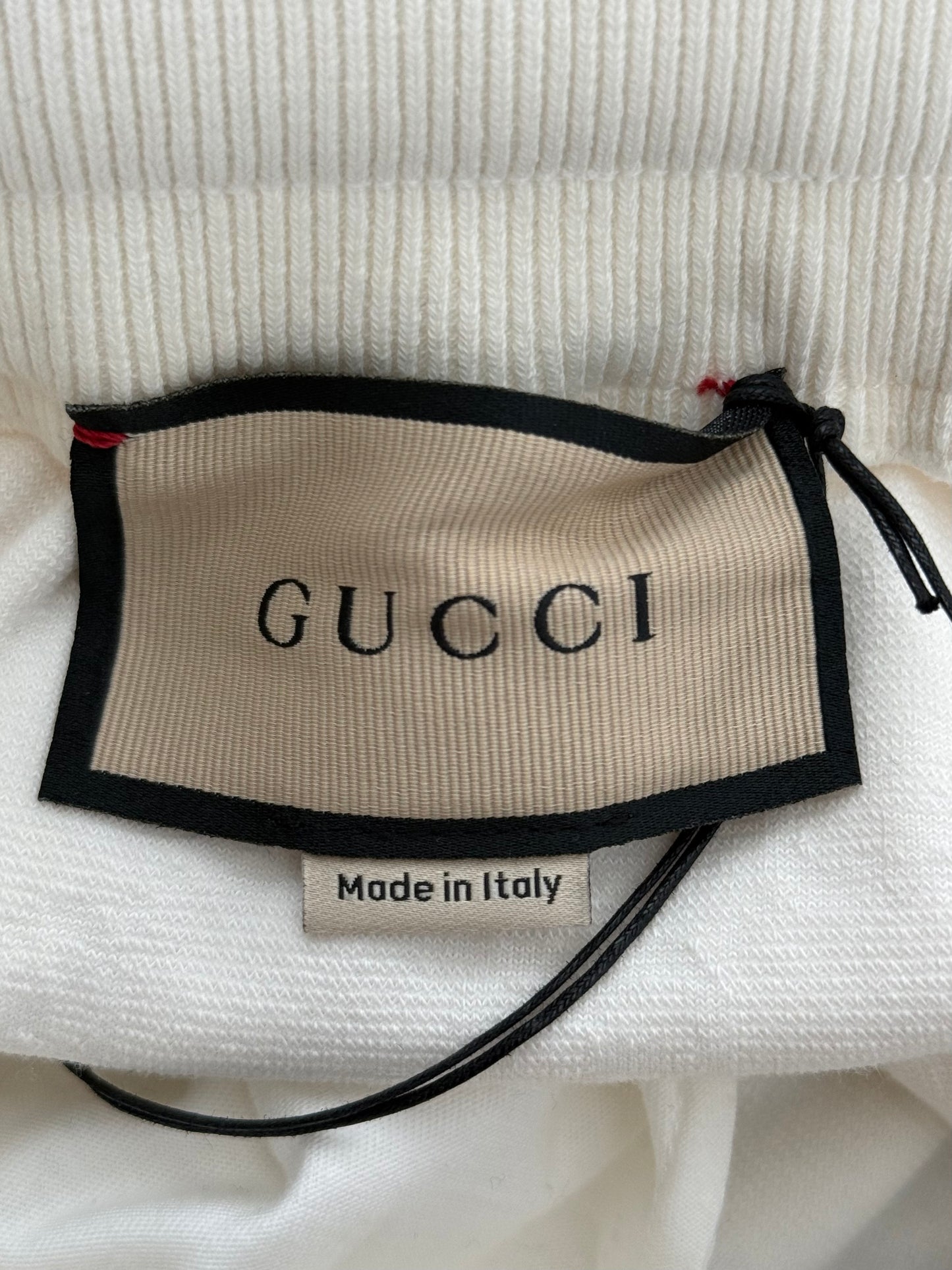 Gucci White GG Monogram Striped Terry Cloth Shorts