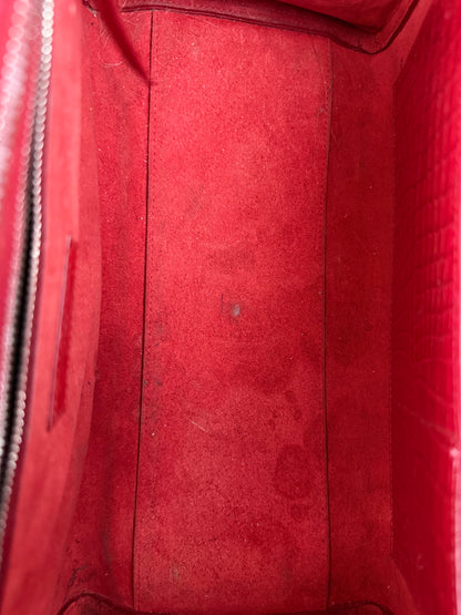 Saint Laurent Red Embossed Crocodile Rive Gauche Bag