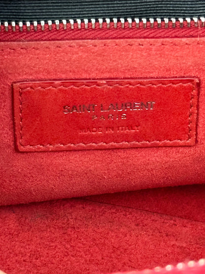 Saint Laurent Red Embossed Crocodile Rive Gauche Bag