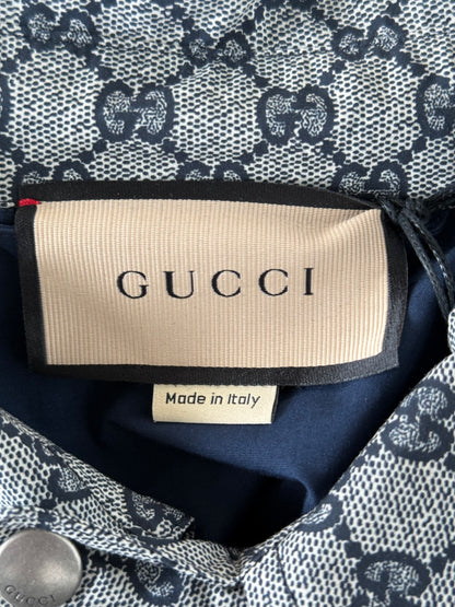 Gucci Beige & Navy GG Monogram Bomber jacket